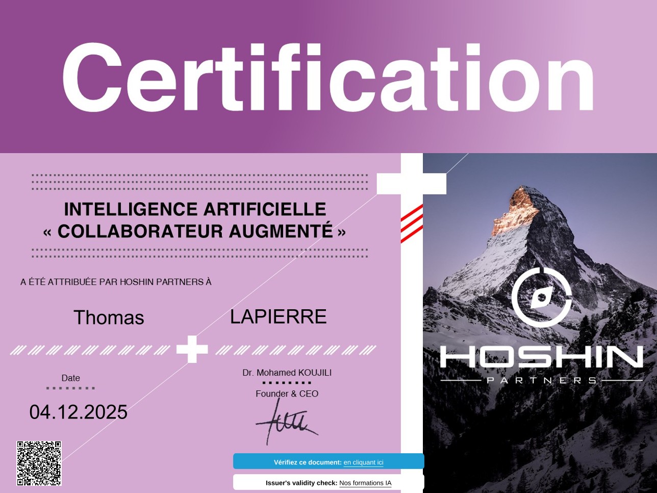 Certification Niveau 1